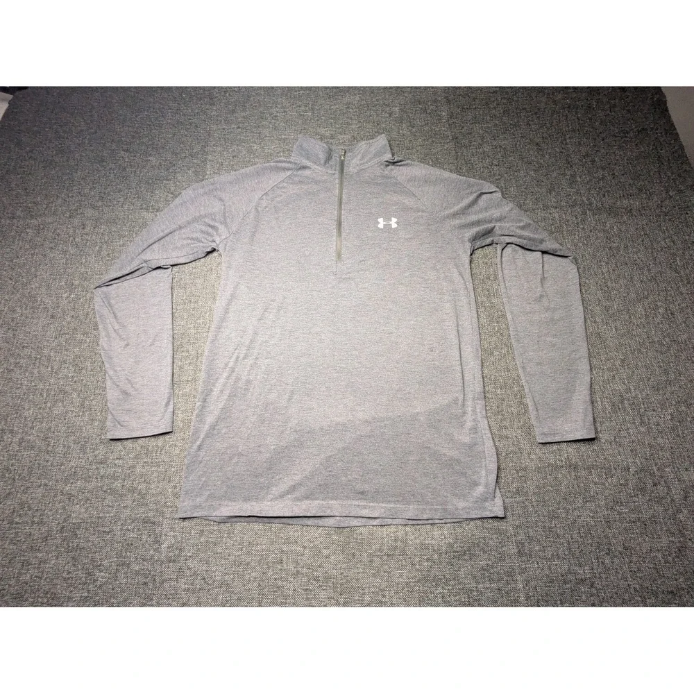 Under Armour Mens‎ Quarter Zip Jacket Gray Loose Heat Gear Size Medium